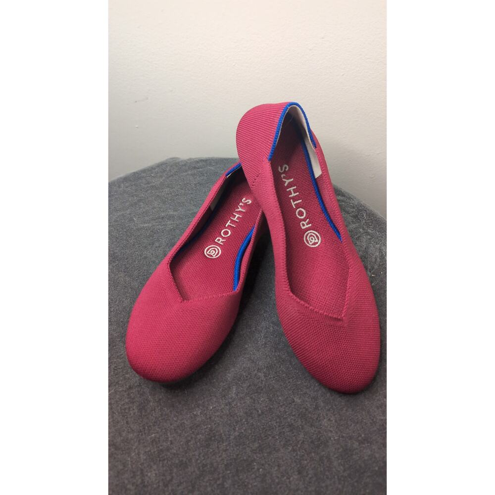 Rothy’s The Flat red Knit Ballet Flats Womens 8 Comfortable Washable - Picture 1 of 10